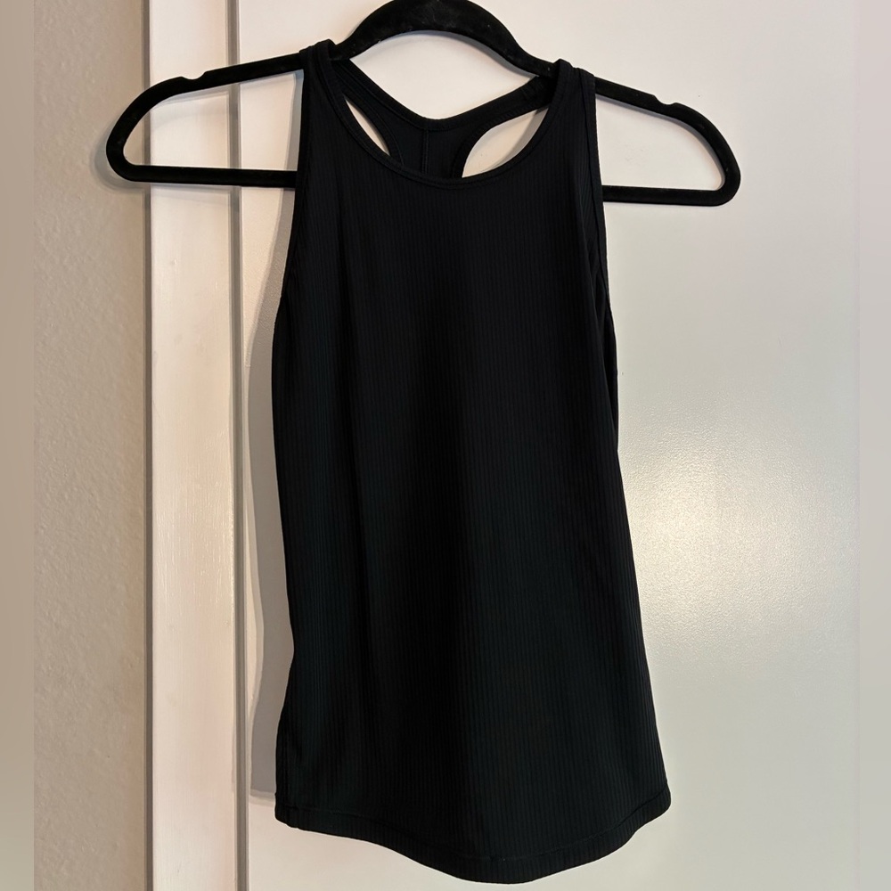 Lululemon Black Ribbed Racerback Tank Top Size 2